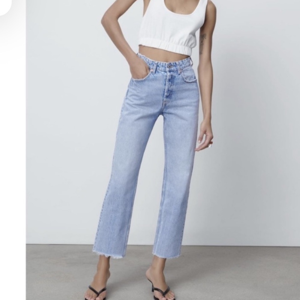 Zara Blue Straight Leg Jeans